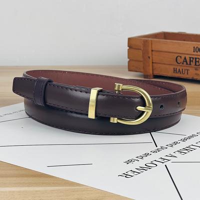 Luxusní kožený dámský tenký pásek Měkký pásek Dámský vysoce kvalitní trendy pásek Jednoduchý vintage univerzální dekorativní pásek