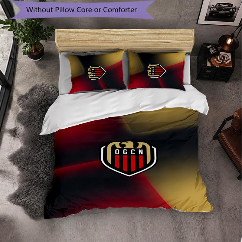 OGC Nice FC Themed Bedding 3Pcs Duvet Cover Set Decorative Bed Linen For Teen Room Home Decoration