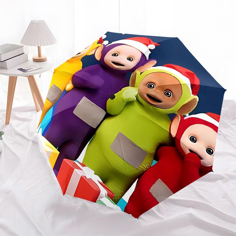 Teletubbies, Christmas Automatic Opening and Closing, 8 Rib Structure Portable Umbrella, Suitable for Men and Women In All Seasons  Perfect