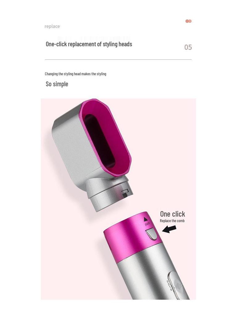 Five-in-One Brushless Negative Ion Hair Dryer & Styler: Comb, Straightener, Curler, Blow Comb