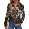 Women's Print Long Sleeve Shirts Elegant Casual Tops Trendy Shirts Tops