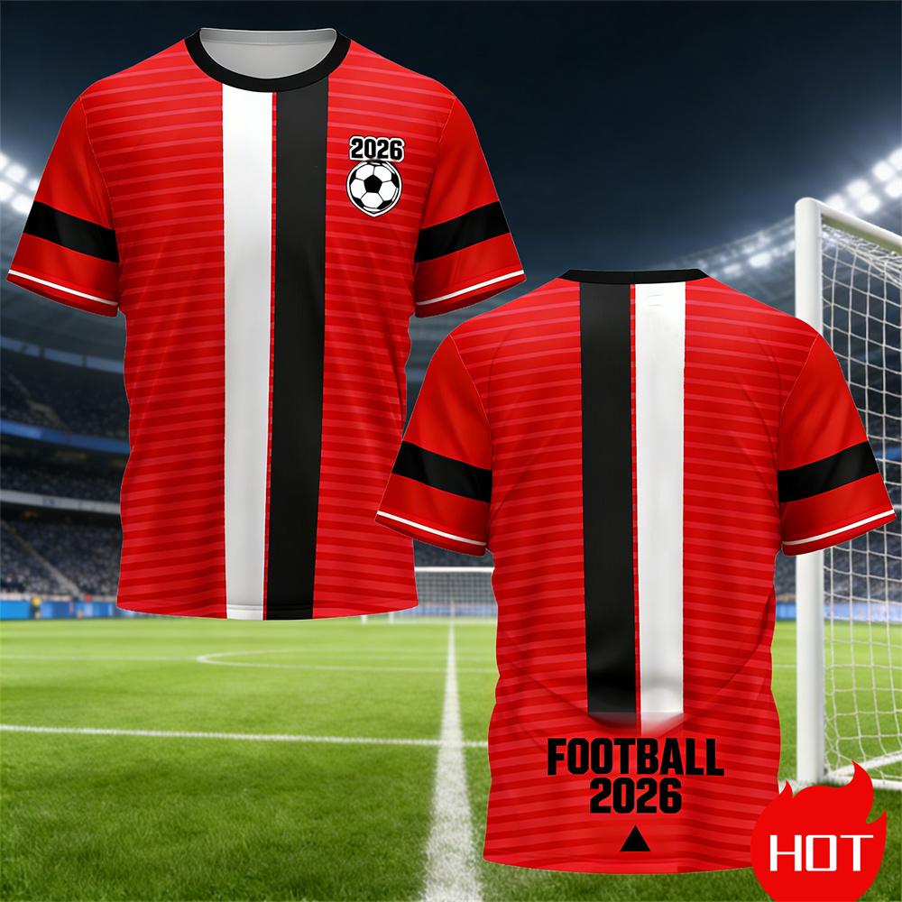 Summer Men's T-Shirt Stripe training original football jersey round neck t shirt for man Quick drying sport T-shirt y2k clothing