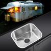 RV Sink Wash Basin Stainless Steel 430x370x180mm Rust Resistant Large Capacity for Camper Yacht Moto