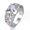 Natural Heart-Shaped Diamond-Inlaid Ruby Ring Heart-Shaped Crystal Engagement Ring Personalized Hollow-Out Ring Accessory