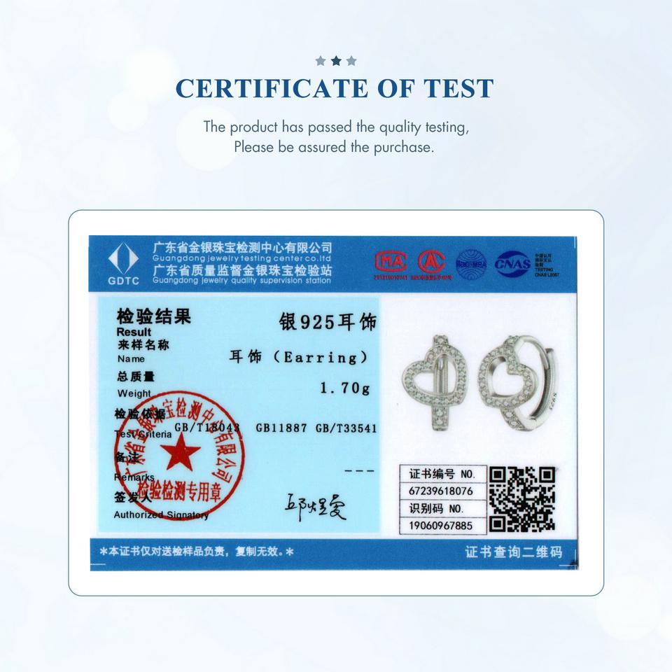 BAMOER – boucles d'oreilles en argent Sterling 925, boucles d'oreilles en forme de cœur éblouissant, Design Original, bijoux fins d'anniversaire pour femmes et filles