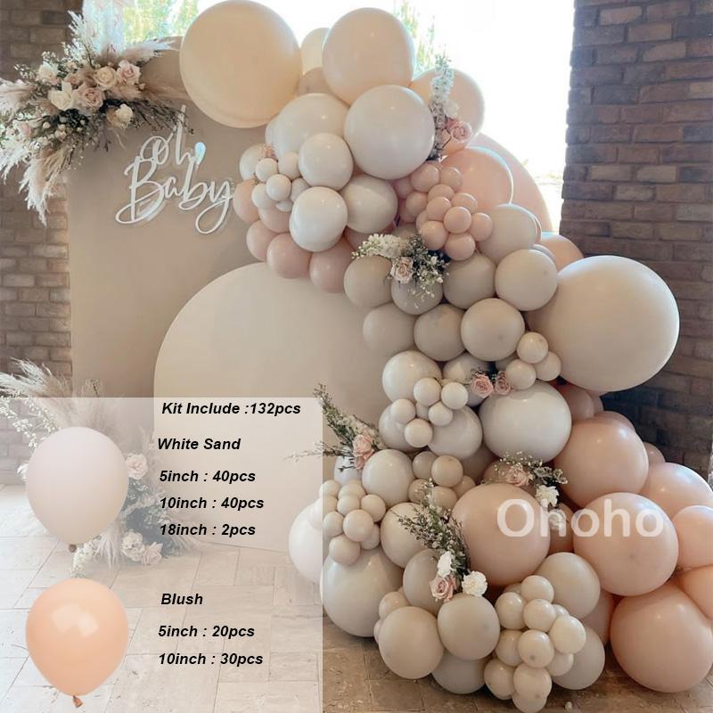Weiß Beige Ballon Girlande Bogen Set Baby Shower Junge Mädchen Geburtstagsfeier Dekoration Rustikale Hochzeit Verlobung Zubehör Taufe