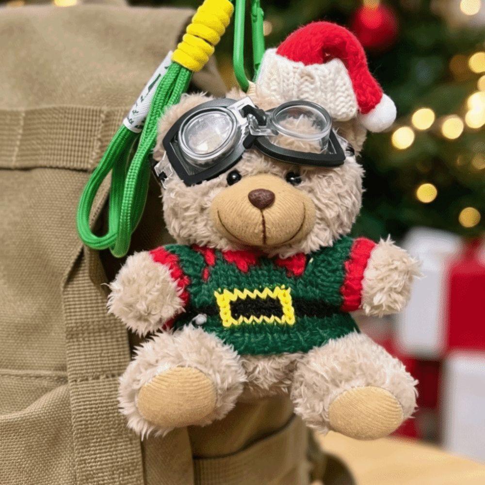 Stuffed Animal Goggles Plush Pendant Soft Fleece Christmas Doll Keychain  Winter Party