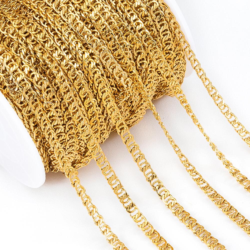 1Meter Multi Styles Stainless Steel Gold Color Silver Color Link Chain Bulk Chains DIY Necklace Jewelry Making Wholesale No Fade