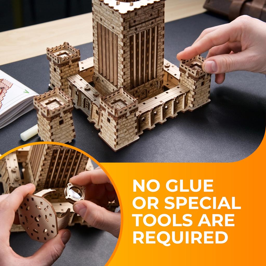 Ugears Lighthouse of Alexandria Wooden Craft No Glue or Tools Required Puzzle, Model,