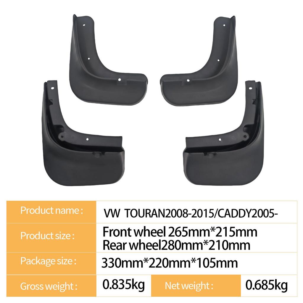 Volkswagen Touran (2004-2015) & Caddy (2005) Apărători de noroi auto pentru comerț exterior