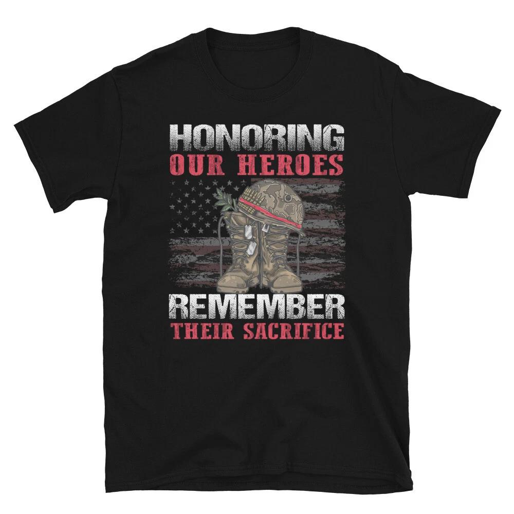 Soldier Honor Duty America Remember Their Sacrifice T-Shirt XL