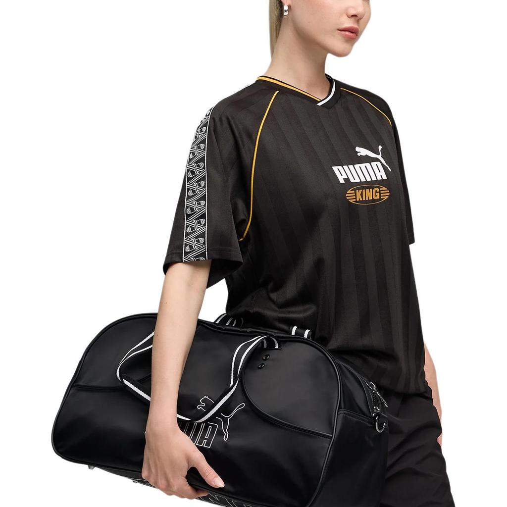 Puma King Letter Logo V-Neck Loose Short Sleeve T-Shirt Unisex Tops 632563-01