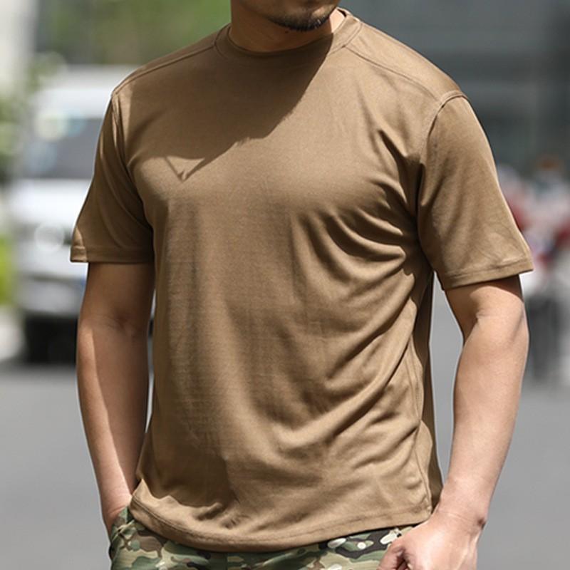 Outdoor Hygroscopic Quick-drying T-shirt Men's Sports Short-sleeved Training Suit Large Size Breathable Loose Clothes