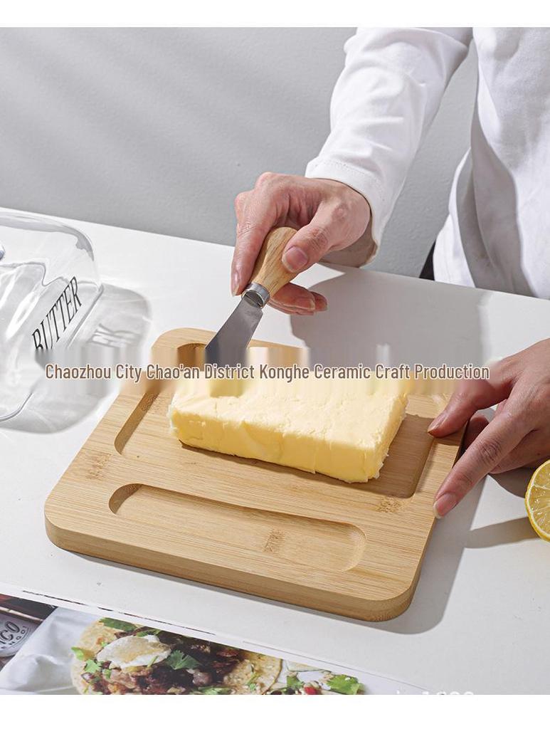Nordic Style Glass-Covered Butter Dish & Cheesecake Dessert Box