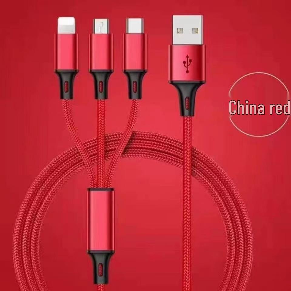 

2.8A Braided Fast Charging Three-in-One Multi-Function Data Cable Bare Cable