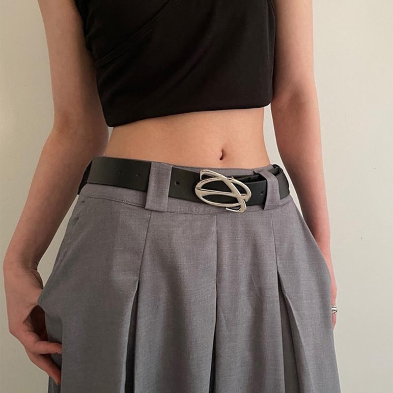 Damen Ledergürtel für Jeans Hosen Kleider Schwarz Damen Taillengürtel mit Dornschließe Vintage Gothic Taillengürtel