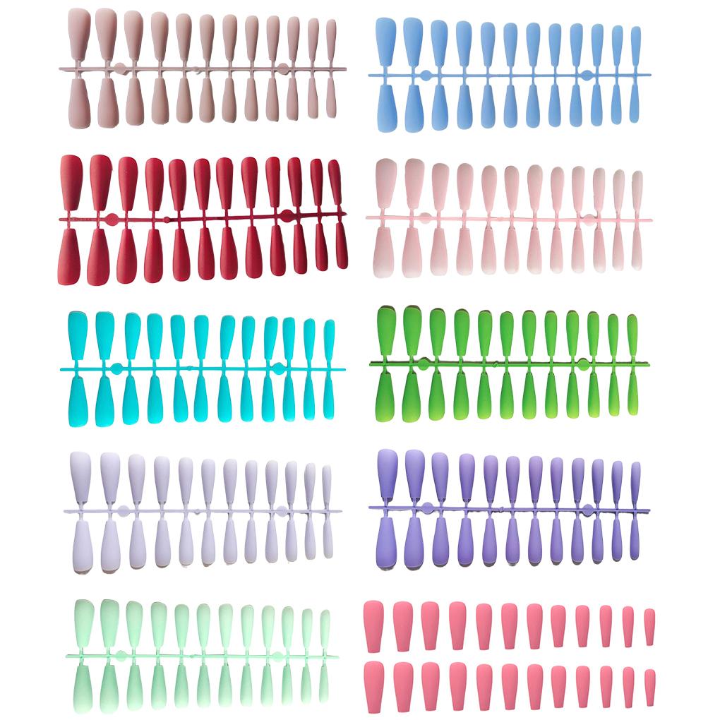 Girls Matte False Nails Reusable Manicure Tools Full Cover Patch Extension Decorations Women Artificial Fingernails