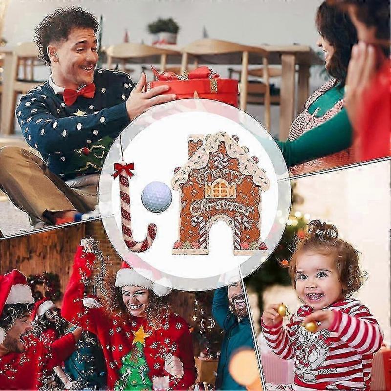 For Christmas Game Gingerbread Golfs Game Set Xmas Indoor Family Game for Kids Adults Xmas Present