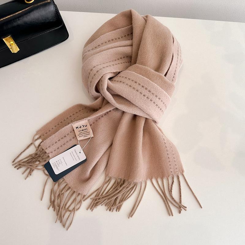 Christmas scarf women's winter senior sense versatile red plaid scarf student couple thickened warm shawl