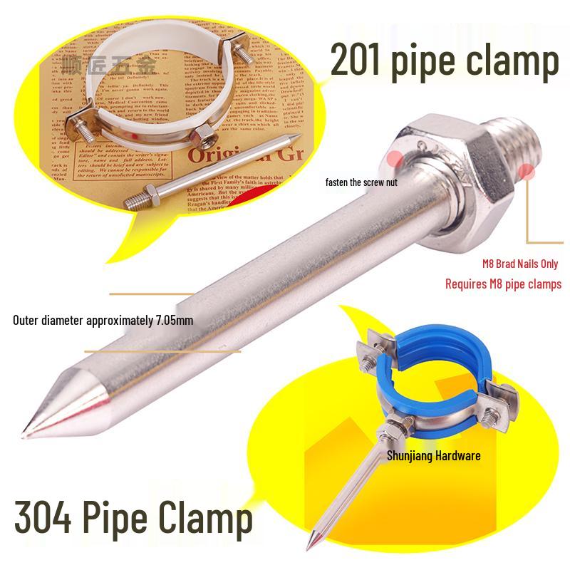 304/201 Stainless Steel PVC Pipe Clamp with Extended Screw Rod