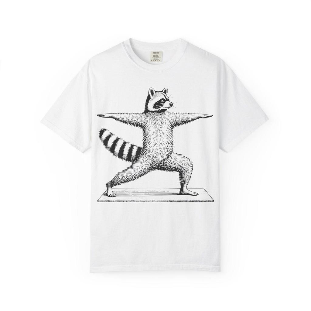 Raccoon Yoga T-Shirt: Unisex Comfort Colors Tee for Animal Lovers