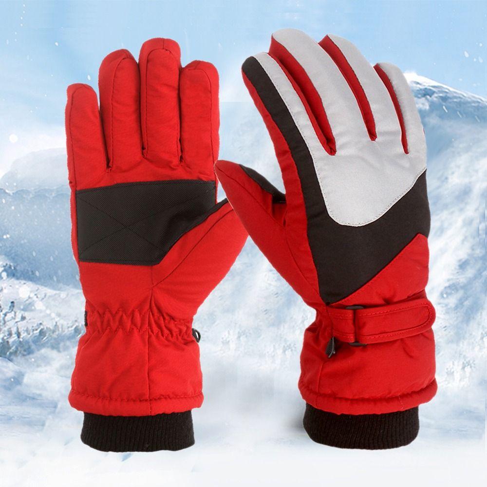 Snowboarding Windproof Sports Riding Gloves Long-sleeved Mittens Thick Warm Children Ski Gloves