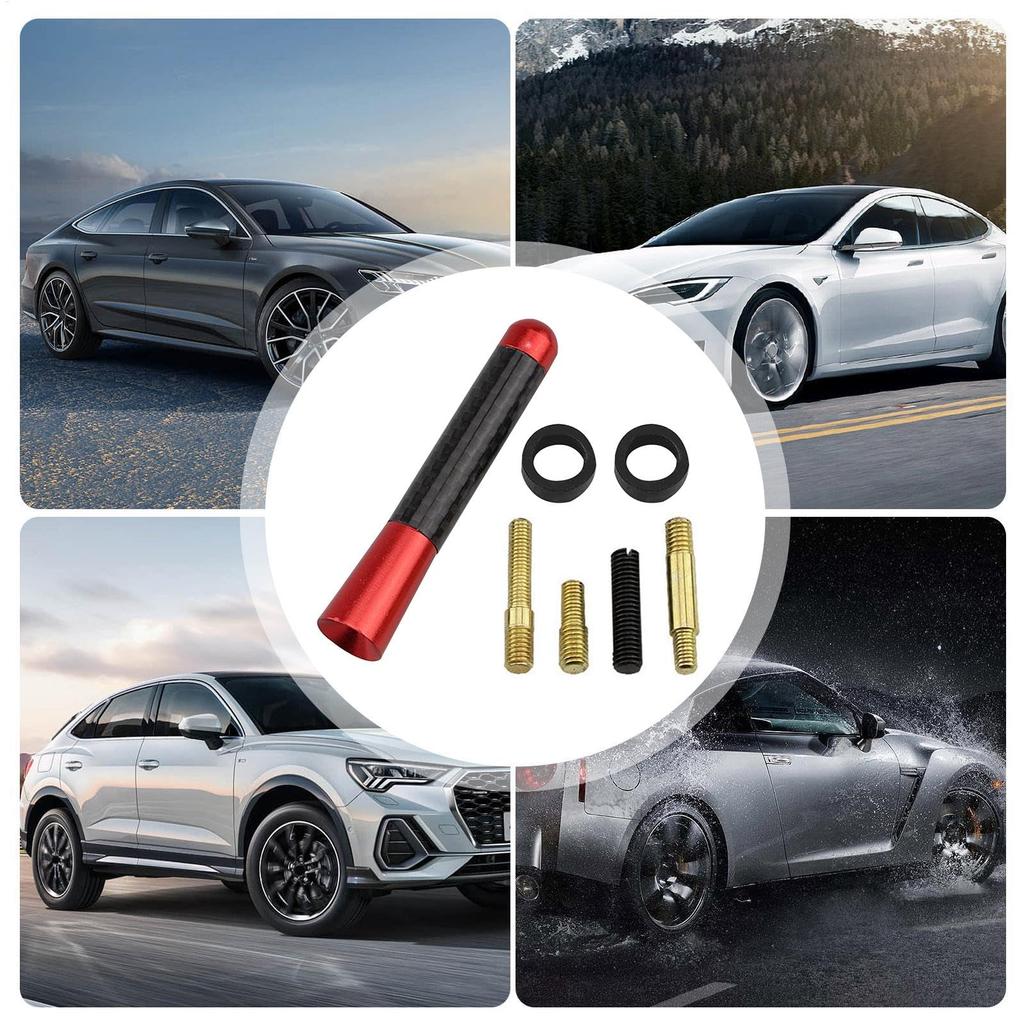 Car Radio Antenna,Car Antenna Replacement,Short Carbon Fiber Metal Car Antenna Kit | 8cm Auto