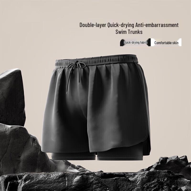 Мужские свободные двухслойные плавки XL