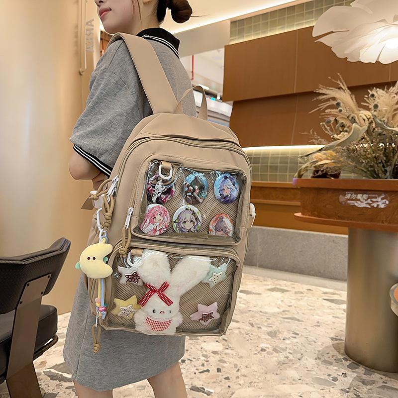 School Bag Junior High School Girls High Value College Style Versatile Small Backpack High School College Students Backpack Two-Dimensional Pain Bag