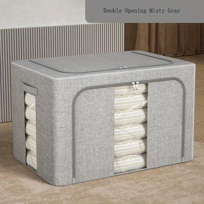 1ks zahuštěný úložný box na bavlnu a len, látkový organizér na oblečení, úložný box na skládací skříň, úložný koš pro domácnost