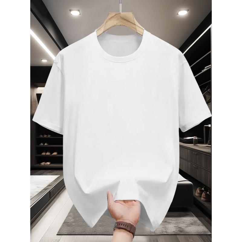 European Size Men'S Summer Casual Short-Sleeve T-Shirt Featuring a Distressed Running Figure Design, Versatile And Trendy for Men'S Fashion