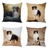Cute Australian Shepherd Dog Pillow Case Peach Skin Decor Pet Animal Cushion Cover Thorw Pillowcase for Sofa Home Car 45x45cm