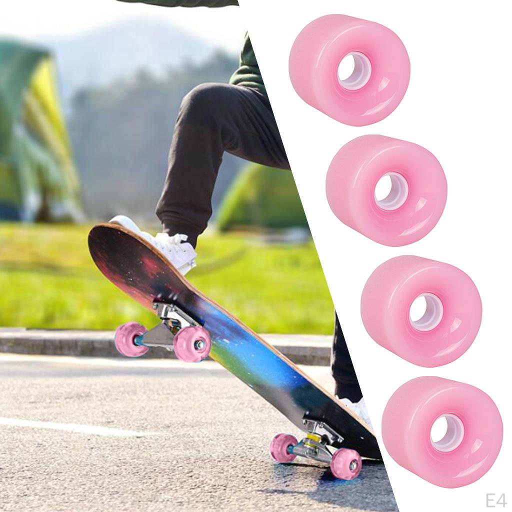 4 Pack Skateboard Wheels, 7cm PU Long Board Wheel High Strength Wheels Maintenance Roller