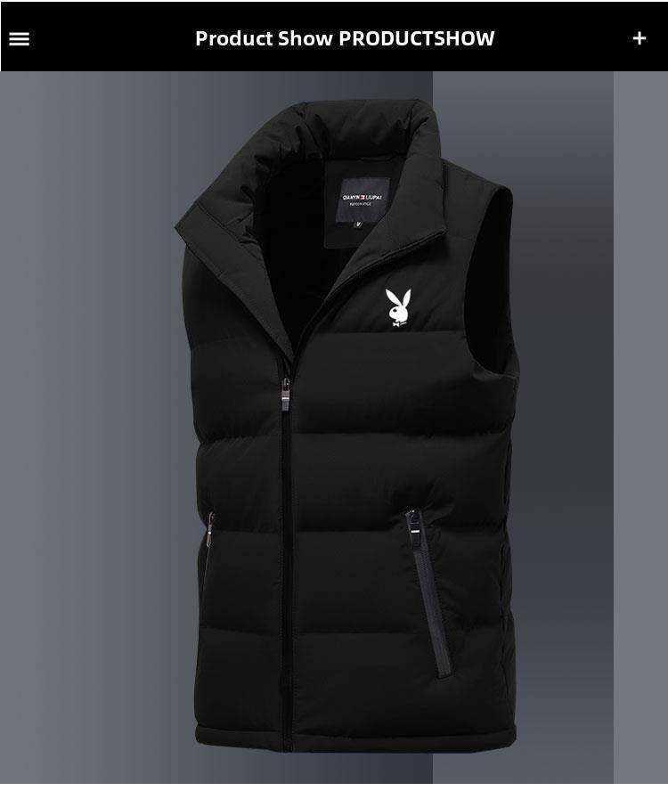 Pánská podzimní/zimní péřová vesta se stojáčkem – Bez rukávů, silná a teplá