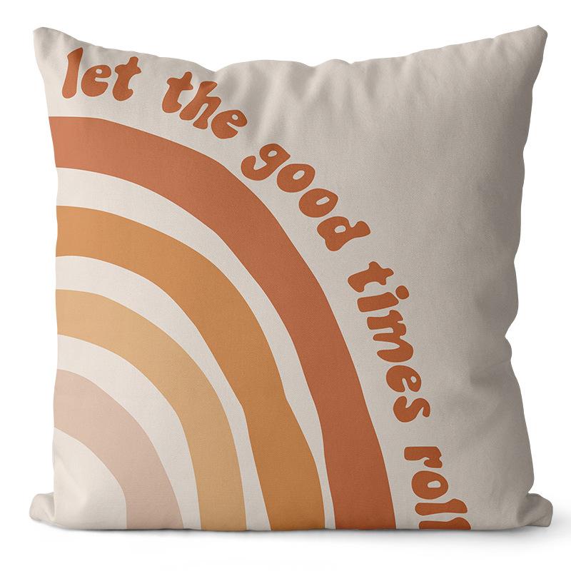 Cream Printed Throw Pillow Cover Earthy Nordic Abstract Cushion Sofa Car Office Cushion Cover