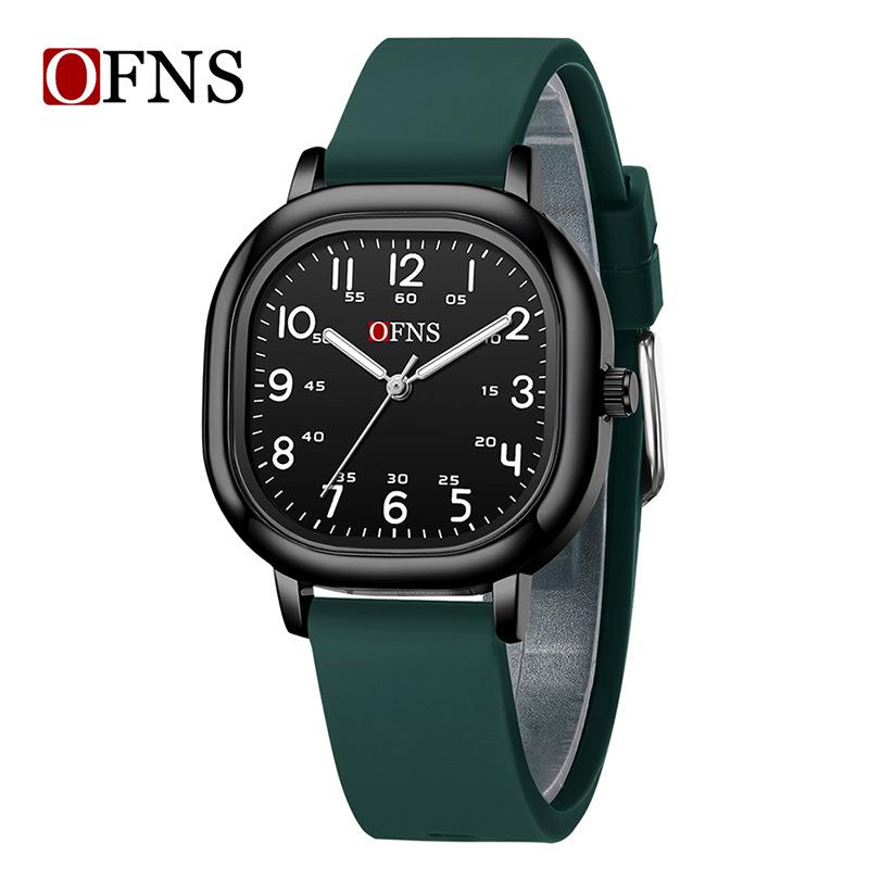 Oufanni Student Exam Watch: Silent Quartz Square Wristwatch with Night Light for Boys & Girls