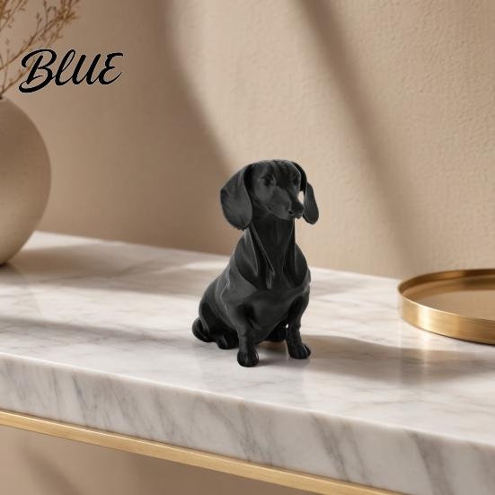 Black Dachshund Figurine Dog Ornament 3D Printed Movable Joint Design Figure Decorative Toy Sculpture for Home Office Decor Pet Lovers Collectors