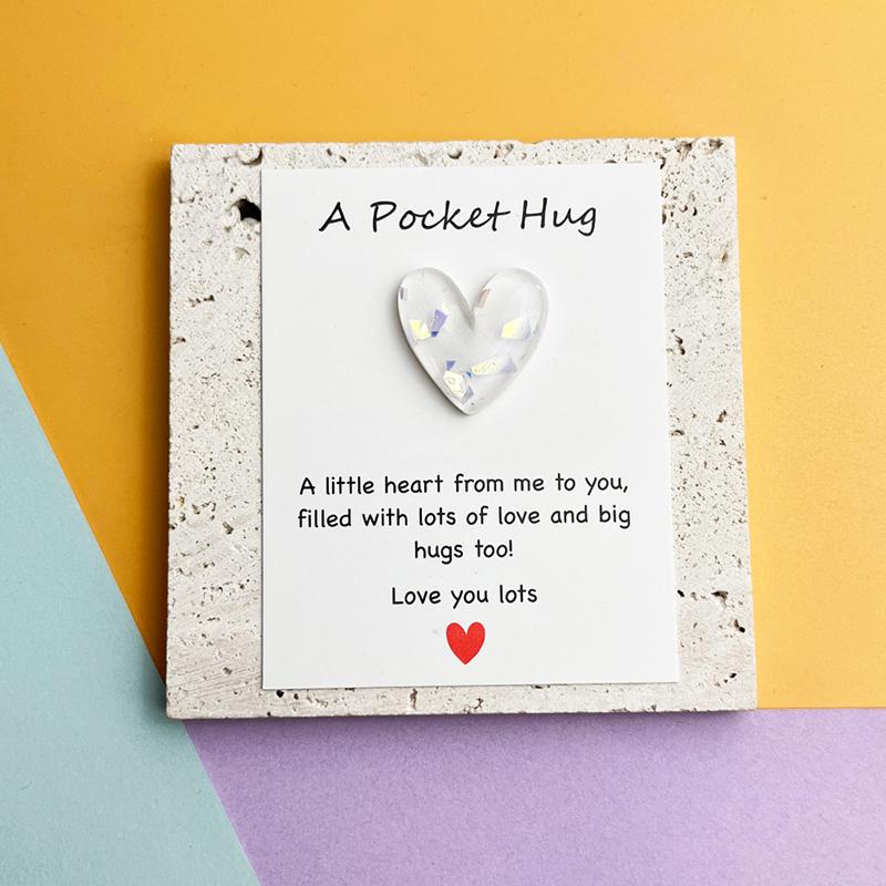 5Pcs Cute Little Heart Pocket Hug, Decorated Pocket Hug With Encouragement Card, Special Birthday, Wedding, Party, Valentine'S
