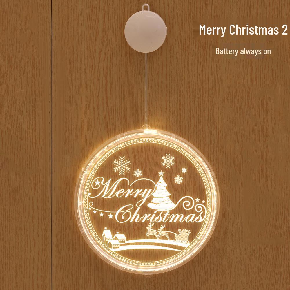 LED Neon Christmas Decoration Lights with 3D Letter Suction Cup, Acrylic Pendant, and Room Atmosphere Colored String Lights