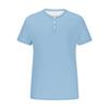 Vintage Summer Men's T-Shirt Streetwear 3 Buttons Open Fly Loose Clothing Print Short Sleeve T-Shirt