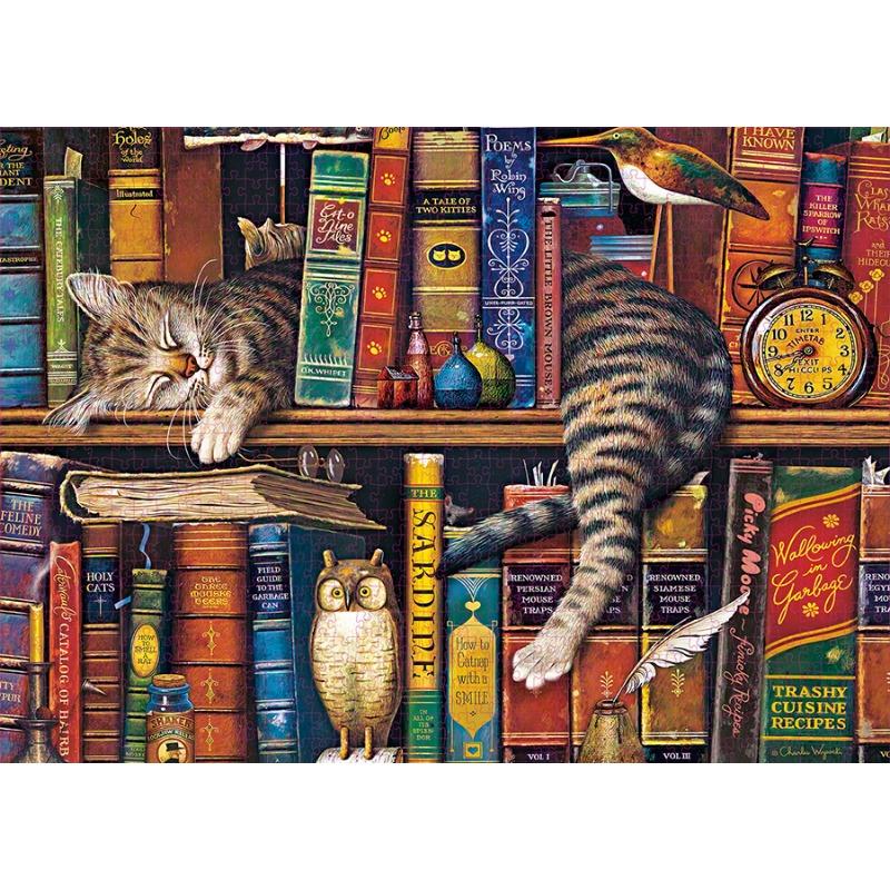 70*50cm Erwachsenen Puzzle 1000 Teile Papier Puzzlespiel Die Zählkatze Berühmte Gemälde Serie Lernbildung Bastelspielzeug Geschenke