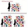 2D Flat   2pcs Autumn Leaf Pattern Colorful Curtains for Bedroom Living Room Rod Pocket Flannel Fabric Home Decor Style Living Ro