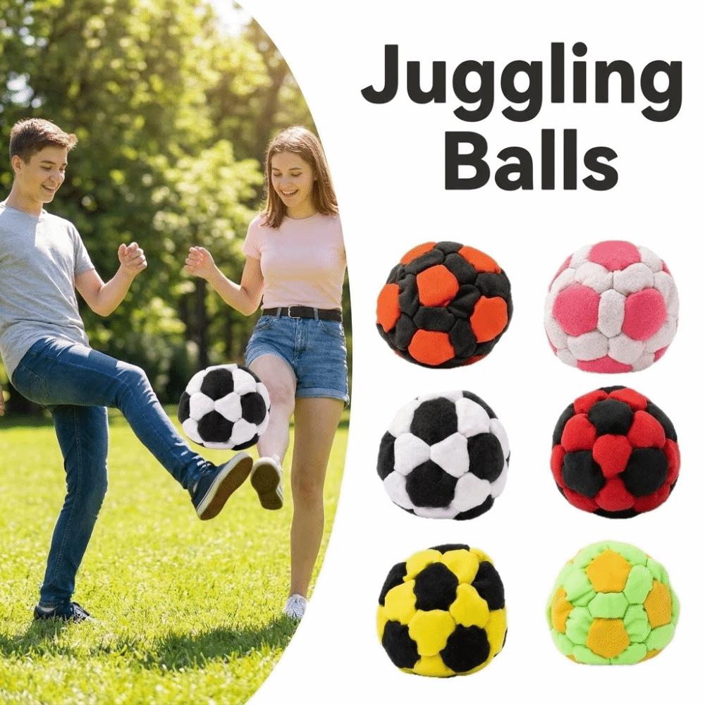 6cm Beginner Juggling Ball Football Shape Footbag Sacks Soft Juggling Balls  Group Playing