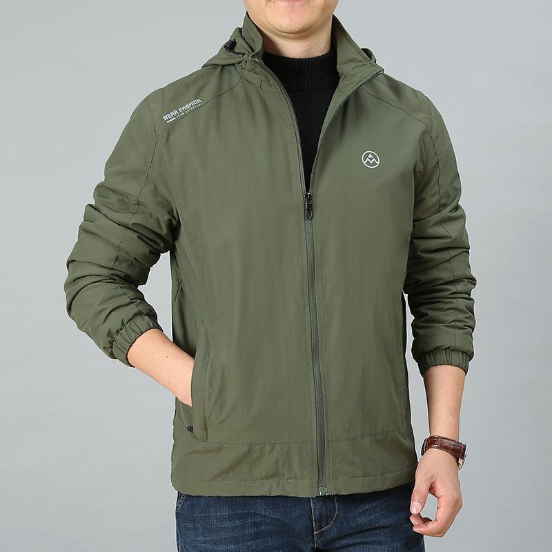 Men's New Autumn and Winter Velvet Thickened Hooded Jacket Men's Multi-pocket Removable Hooded Jacket