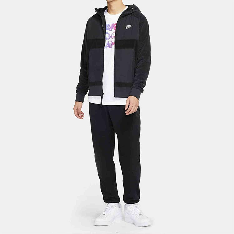 Nike Colorblock Paneled Windbreaker Hooded Jacket Men Outerwear Black DJ4139-010