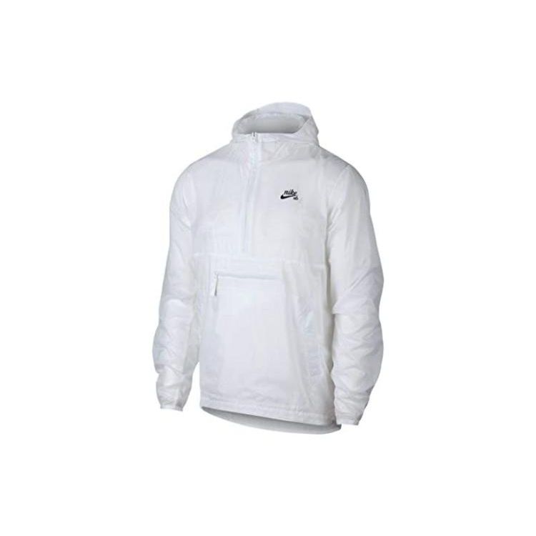 Nike Solid Logo Lightweight Quick-Dry Half-Zip Hooded Jacket Men Jackets White CT5327-100 XL
