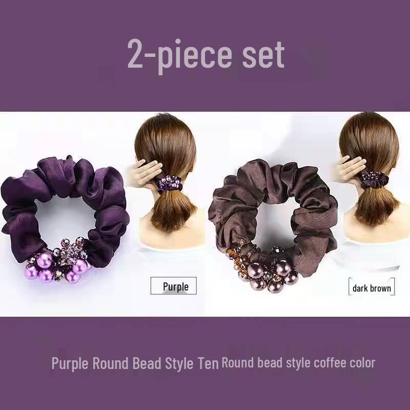 Korean Style Hair Tie for Women - Elegant Ponytail & Bun Accessory with Floral Ornament