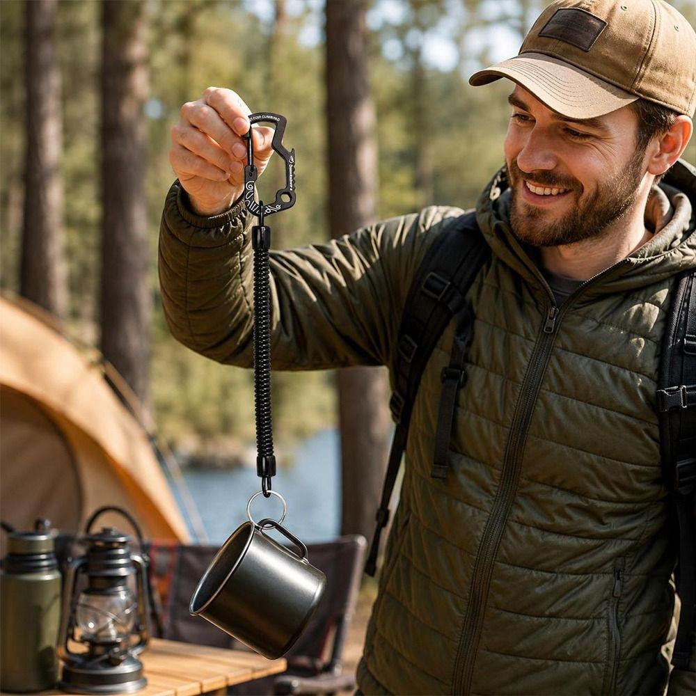 1/2/5pcs Anti-lost Outdoor Retractable Spring Elastic Rope Fishing Lanyards  for Camping Hiking