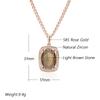 Oval Brown Natural Zircon Pendant Necklace For Women Fashion  Rose Gold Color High Quality Bride Wedding Jewelry