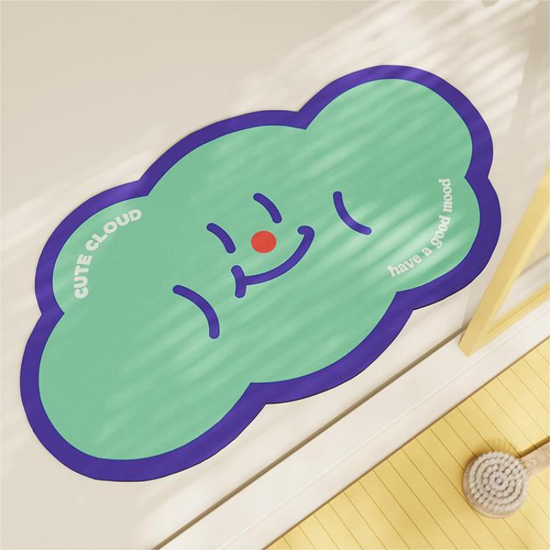 Silica Diatomaceous Mud Bath Mat Bathroom Entryway Non-Slip Fast Drying Cartoon Design Floor Rug